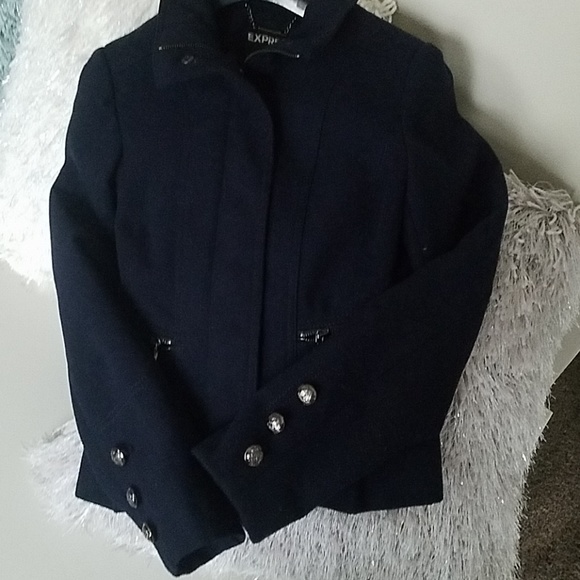 Express Navy Blue Coat - Picture 5 of 6